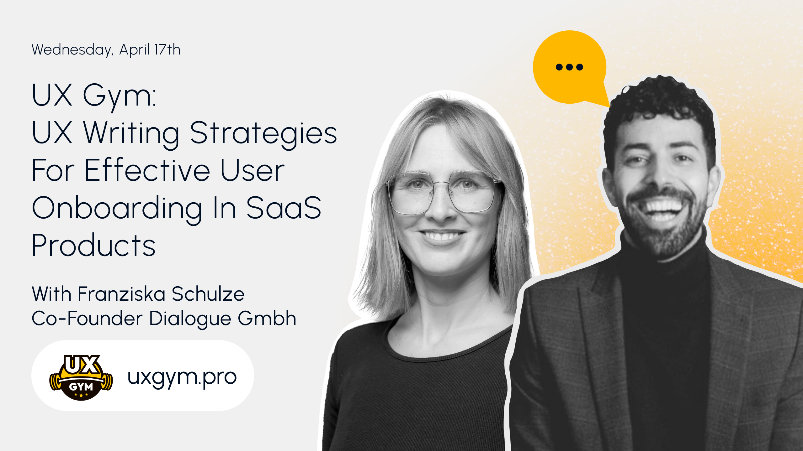 UX Gym: UX Writing Strategies for Effective User Onboarding in SaaS Products. event cover photo