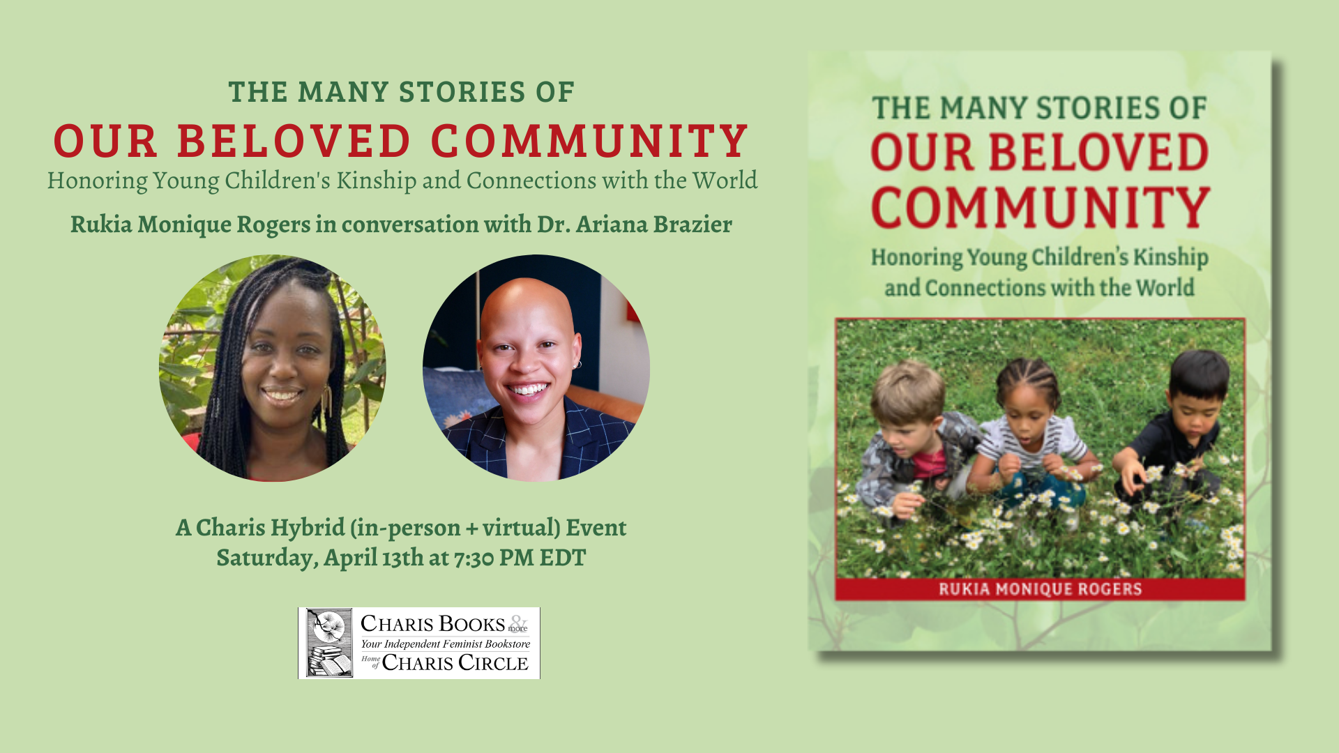 The Many Stories of Our Beloved Community: Honoring Young Children's Kinship and Connections with the World--Rukia Monique Rogers in conversation with Dr. Ariana Brazier event cover photo