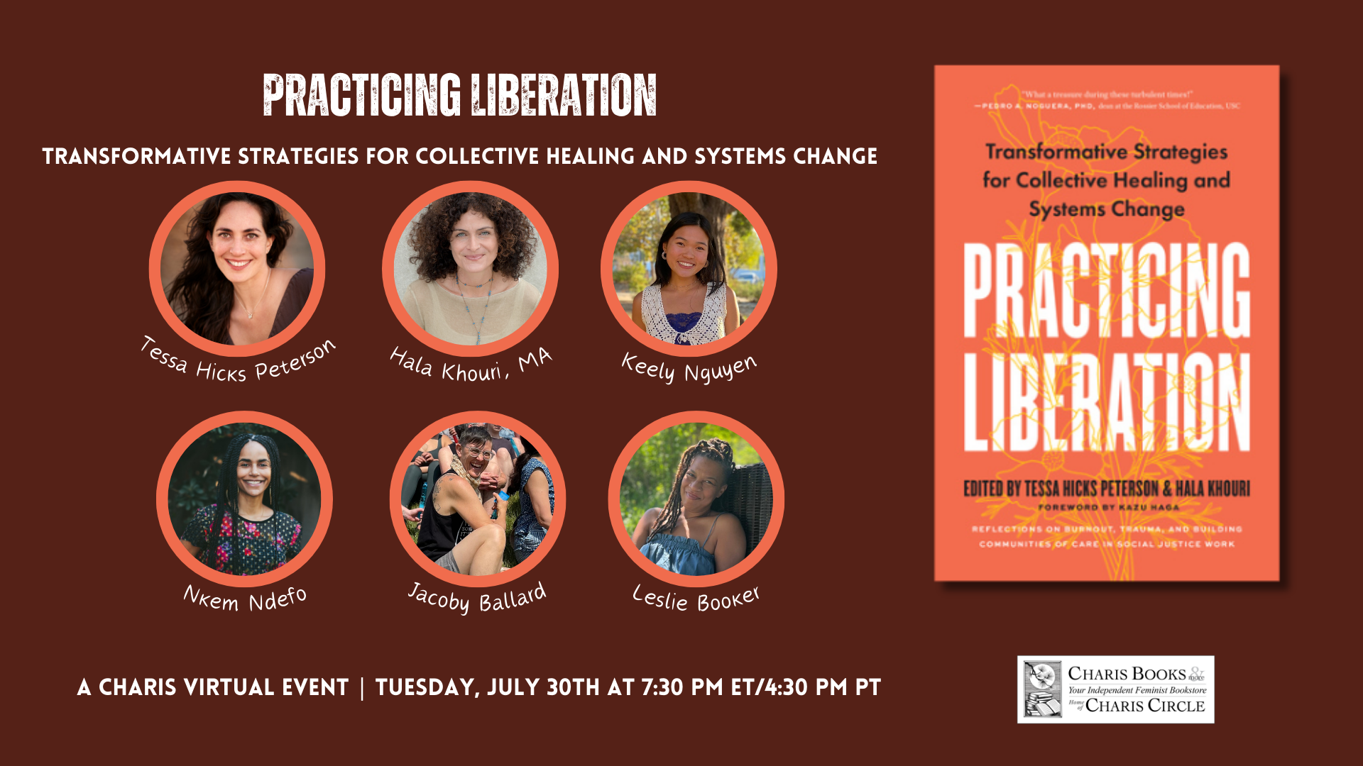 Practicing Liberation: Transformative Strategies for Collective Healing & Systems Change: Reflections on Burnout, Trauma & Building Communities of Care in Social Justice Work event cover photo