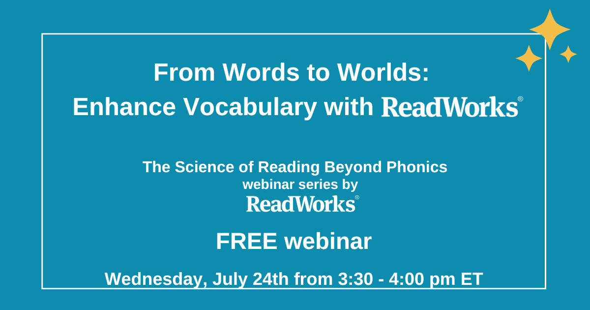 From Words to Worlds: Enhance Vocabulary with ReadWorks event cover photo