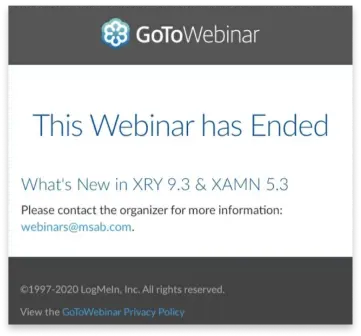 Webinar ended screen