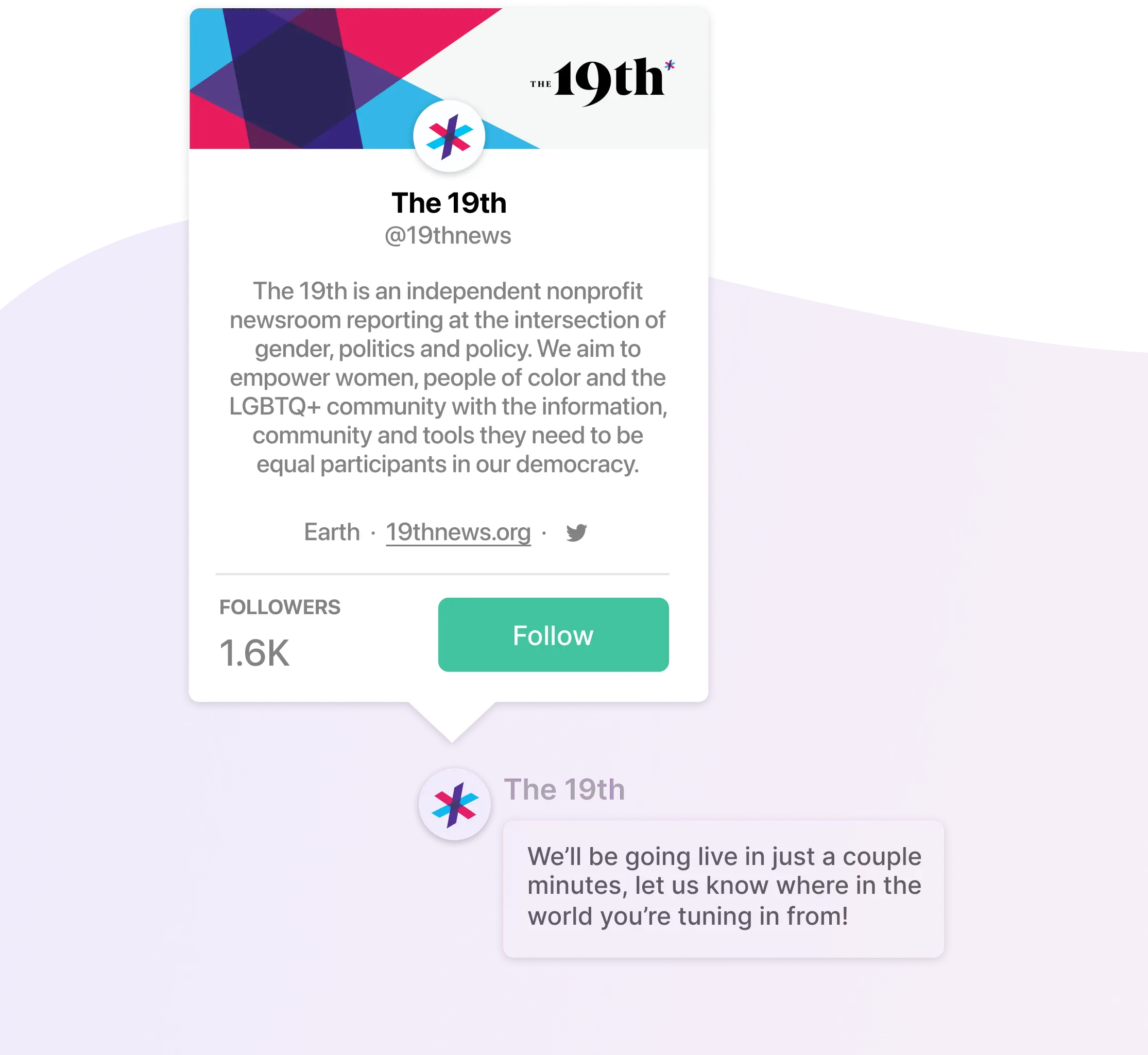 Illustration of a crowdcast poll and chat