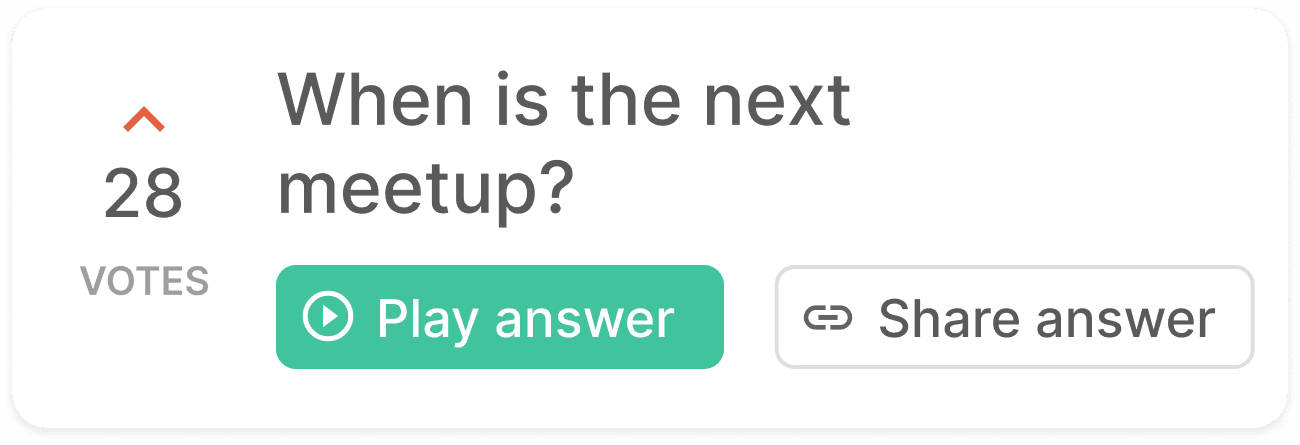 Crowdcast Q&A with 28 upvotes
