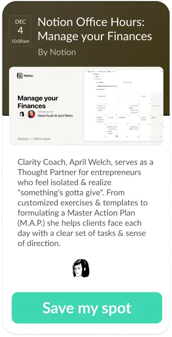 Notion example landing page